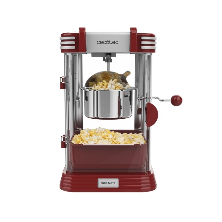 Cecotec FunandTaste P'Corn Classic Palomitero Electrico - 300W - Estilo Retro - Olla de Acero Inoxidable 500ml - Bandeja Extraib
