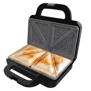Cecotec Rock'nToast Deep Classic Sandwichera - 1000W - Capacidad para 2 Sandwiches - Placas Triangulares - Antiadherente - Acero