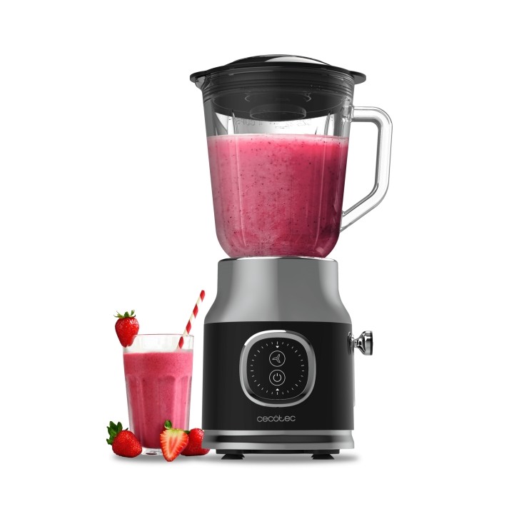 Cecotec RetroTwist Black Batidora de Vaso - Potencia 800W - Capacidad Jarra 1L - Estilo Retro - Cuchillas Recubiertas de Titanio