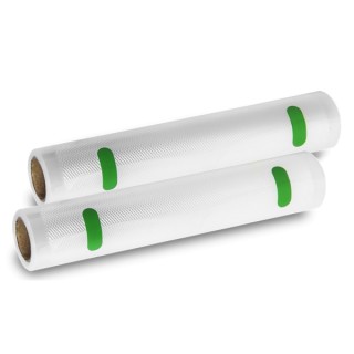 Cecotec Pack de 2 Rollos de 6m para Envasadora al Vacio - Temperatura Regulable - 20cm de Ancho - Color Transparente