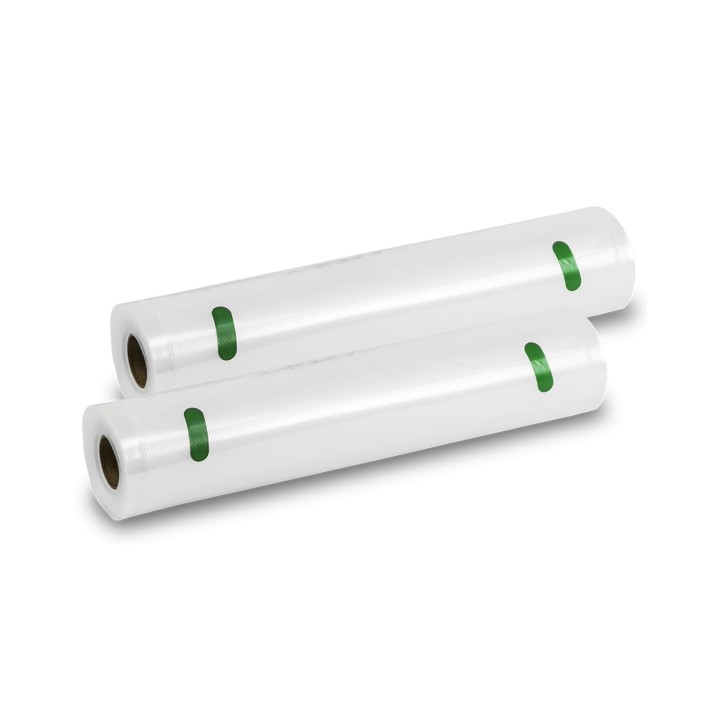 Cecotec Pack de 2 Rollos de 6m para Envasadora al Vacio - Temperatura Regulable - 28cm de Ancho - Color Transparente