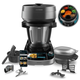Cecotec Mambo CooKing Victory Robot de Cocina con Dispensador de Alimentos Automatico - Jarra de Acero Inoxidable 4.5L - Pantall
