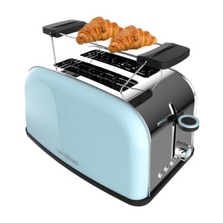 Cecotec Toastin' Time 850 Tostadora de Doble Ranura - 850W - Ranura Ancha - Acero Inoxidable - Autocentrado - Bandeja Recogemiga