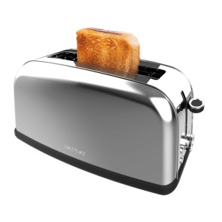Cecotec Toastin' Time 850 Tostadora de Ranura Larga - 850W - Ranura Ancha hasta 3.8cm - 7 Niveles de Tostado - Sistema de Autoce