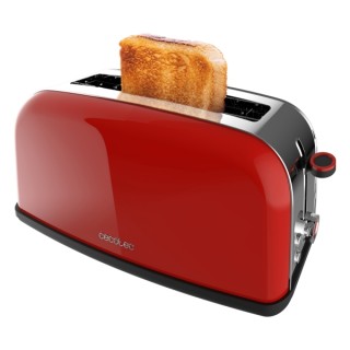 Cecotec Toastin' Time 850 Tostadora de Ranura Larga - 850W - Ranura Ancha - Acero Inoxidable - Apagado y Pop-Up Automatico - Aut