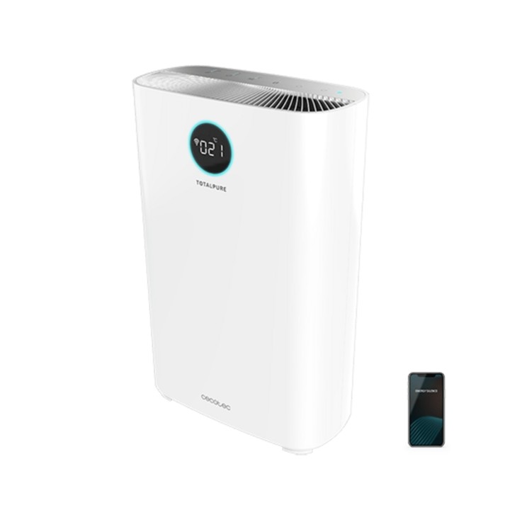 Cecotec TotalPure 2500 Connected Purificador de Aire - Potencia de 20W - Filtro de 3 Etapas - Cobertura hasta 65m3 - Control WiF