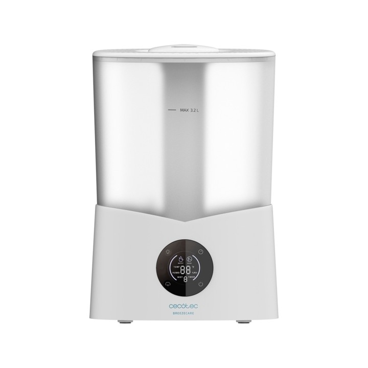 Cecotec BreezeCare 2600 Light Smart Humidificador de Aire - 25W - Deposito 3.2L - 260ml/h - Cobertura hasta 40m2 - Tactil - 3 Ve
