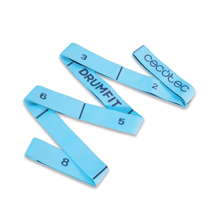 Cecotec DrumFit Elastiband Banda Elastica de Estiramiento - 8 Niveles de Resistencia - Goma Poliester - Color Azul