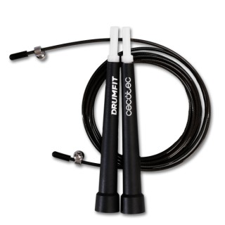 Cecotec DrumFit Speed Rope Comba de Velocidad Profesional - 3 Metros de Largo - Longitud Ajustable - Cuerda de Acero - Color Neg