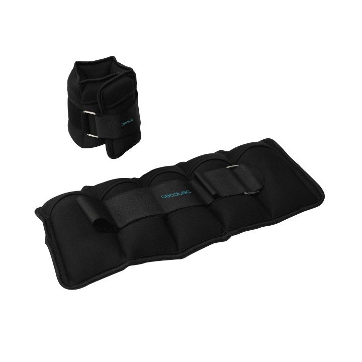 Cecotec Drumfit AnkelBell 2500 Neo Set de 2 Pesas Ajustables con Velcro - Peso Adaptable de 0.5 a 2.5kg - Sacos Individuales de