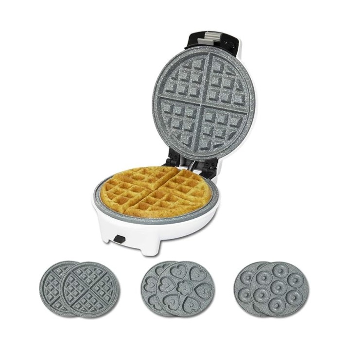 Cecotec Fun Gofrestone 3In1 Gofrera - Potencia de 700W - Placas Intercambiables - Revestimiento Antiadherente - Indicador Lumino