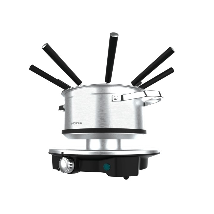 Cecotec Fun GourmetFondue Advance Fondue Electrica - 1500W - Acero Inoxidable - Termostato - Capacidad de 1.7L - 8 Tenedores - O