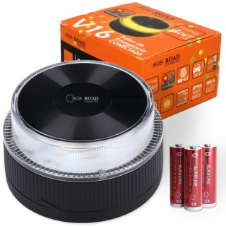 SOS Road Baliza de Señalizacion de Emergencia en Carretera V16 - Homologada por la DGT - GPS y SIM Integrada - Conectividad DGT