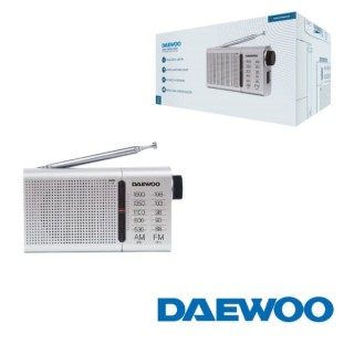 Daewoo DW1037 Radio Portatil AM/FM Analogica - Antena Telescopica - Altavoz Integrado - Incluye Auriculares - Salida Jack 3.5mm
