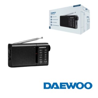 Daewoo DW1119 Radio Portatil AM/FM Analogica - Altavoz Integrado - Auriculares Incluidos - Antena Telescopica - Salida Jack 3.5m