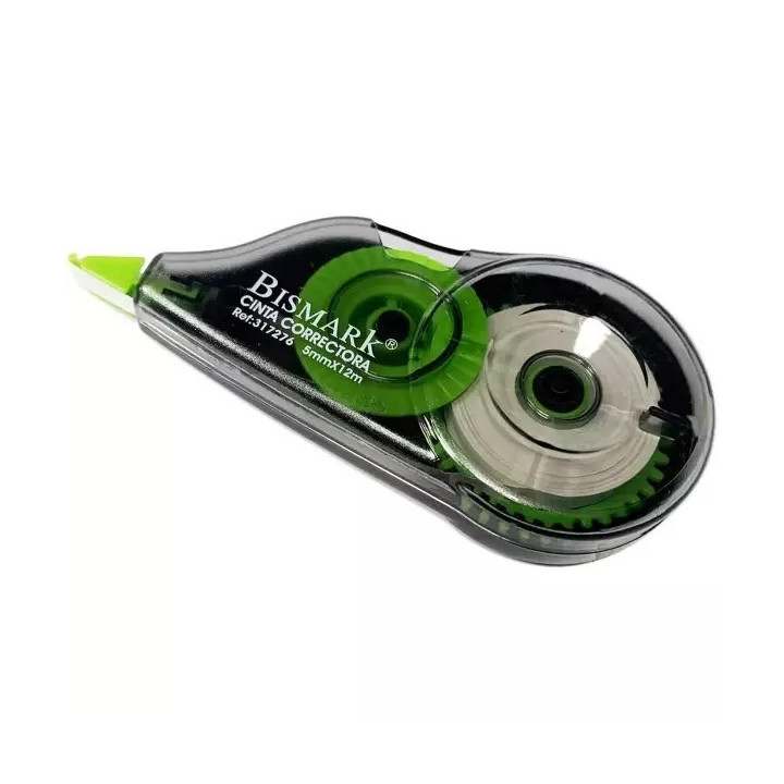 Bismark Cinta Correctora 5mm x 12m - Cuerpo Transparente - Forma Ergonomica