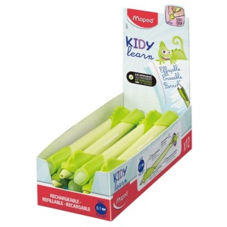 Maped Kidy Lern Magic Boligrafo Borrable con Guia para Dedos - Modelo Camaleon - Tinta Color Azul - Recomendado para Niños de 4