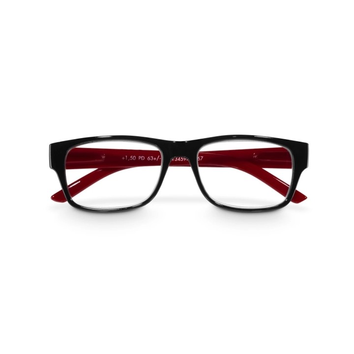Hama Gafas de Lectura de +3.0 Dioptrias - Montura de Plastico Reciclado - Unisex - Color Negro y Rojo