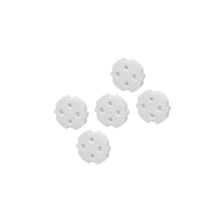 Hama Pack de 5 Protectores de Enchufe sin Adhesivo - Proteccion Infantil Ante Accidentes Electricos por Contacto - Color Blanco
