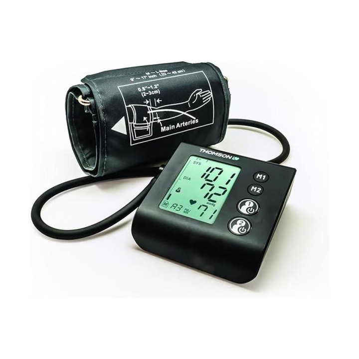 Thomson Cardio A7 Tensiometro de Brazo - Deteccion Arritmia - Memoria 100 Lecturas - 2 Usuarios - Color Negro