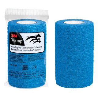 3M Vetrap Venda Cohesiva - 10cm x 4.5m - Flexible - Transpirable - Autoadhesiva - Color Azul