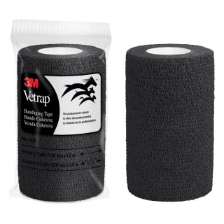 3M Vetrap Venda Cohesiva - 5cm x 4.5m - Flexible - Transpirable - Autoadhesiva - Color Negro