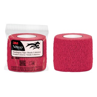 3M Vetrap Venda Cohesiva - 5cm x 4.5m - Flexible - Transpirable - Autoadhesiva - Color Rojo