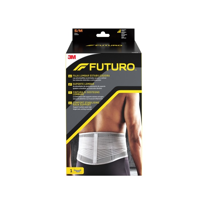 Futuro Faja Lumbar Estabilizadora - Talla S/M (73.6 - 99.1cm) - Transpirable - Color Gris