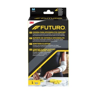 Futuro Comfort Codera para Epicondilitis - Talla M (25.4 - 27.9cm) - Transpirable - Elastico - Anatomico - Color Gris