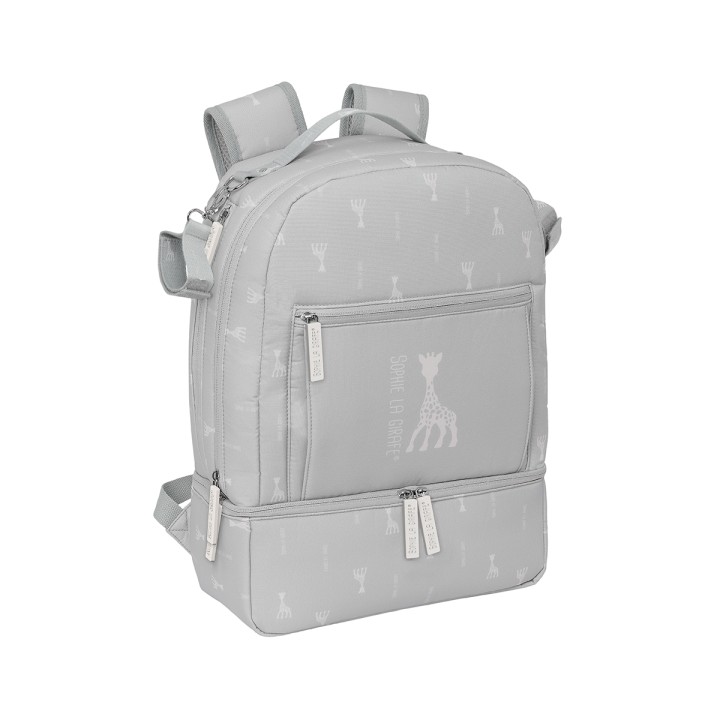 Safta Sophie la Girafe Mum Mochila para Carrito Bebe de 19.4L - Bolsillos Internos - Cremallera Doble Facil - Bolsillo Termo - B