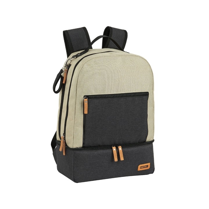 Safta Mochila Maternidad - Cremallera - Bolsillo Frontal - Bolsillo Termo Interior y Lateral - Soportes para Carrito - 19.4L - 3