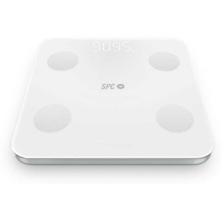 SPC Atenea Fit 3 Bascula de Baño Inteligente - Registra e Identifica hasta 10 Usuarios - Diseño de Cristal - Pantalla LED - Acti