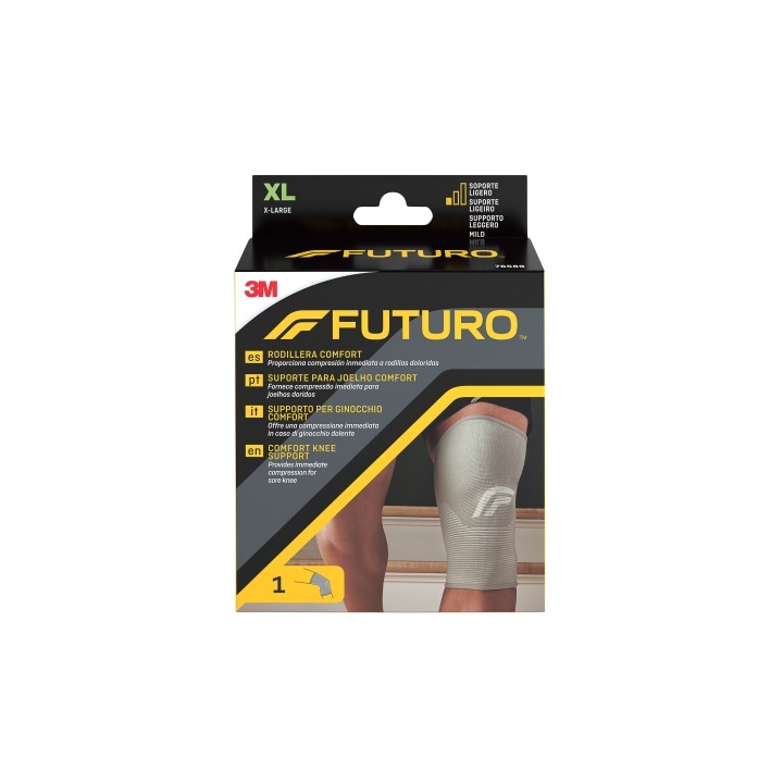 Futuro Comfort Rodillera - Talla XL (49.5 - 55.9cm) - Transpirable - Elastico - Color Gris