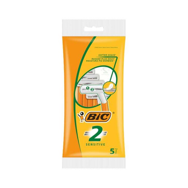 Bic Sensitive 2 Pack de 5 Maquinillas de Afeitar Desechables de 2 Hojas
