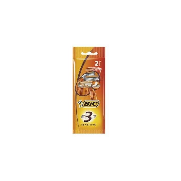Bic Sensitive 3 Pack de 2 Maquinillas de Afeitar Desechables de 3 Hojas - Tira Lubricante con Aloe Vera