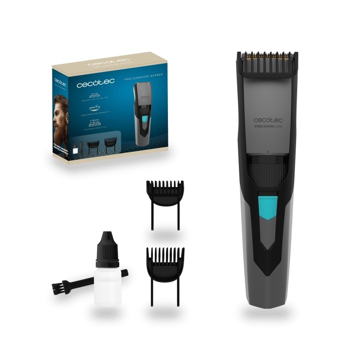 Cecotec PrecisionCare Barber Recortadora para Cabello y Barba Inalambrica - Peines Surtidos Incluidos - Cuchillas de Acero Inoxi