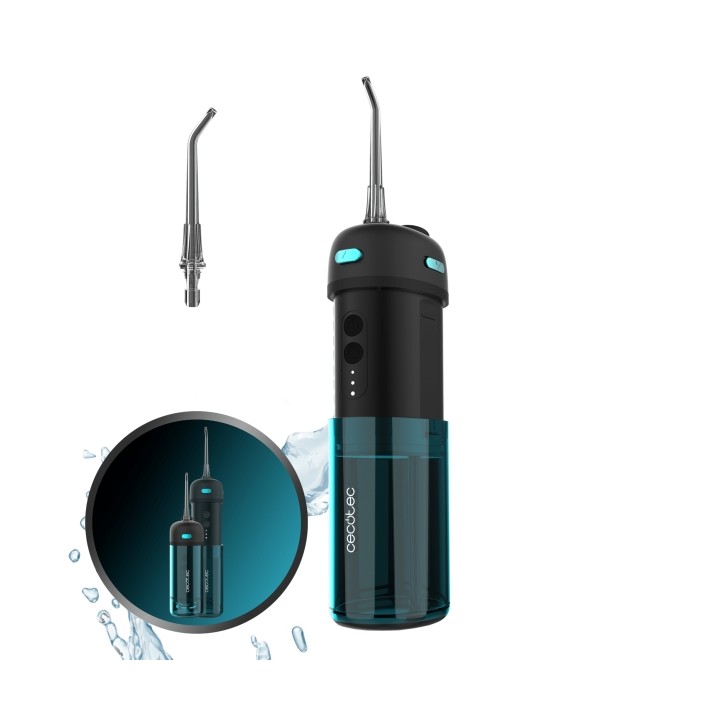 Cecotec ToothCare Jet Splash Irrigador Dental Portatil - Deposito de 150ml - Resistente al Agua IPX7 - 3 Modos - 8 Niveles de In