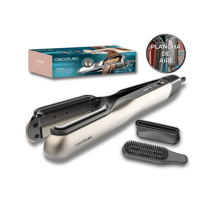 Cecotec RitualCare Air Lisse 2in1 Aluminum Secador Plancha de Pelo con Aire - Concentrador - Cepillo - Velocidad 106000rpm - Rev