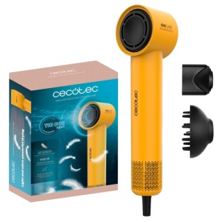 Cecotec IoniCare RockStar Style Yellow Secador de Pelo - Potencia 1500W - Velocidad 110000rpm - Silencioso - Temperatura Regulab