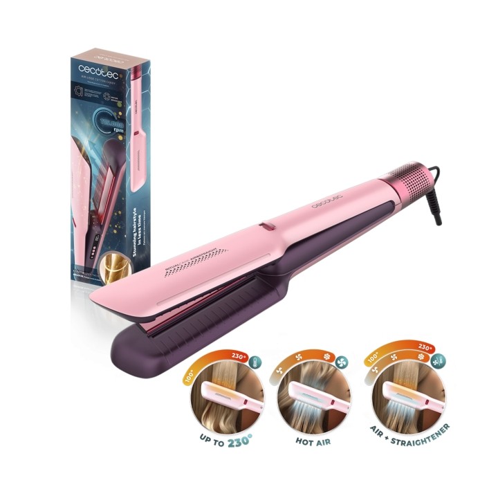 Cecotec RitualCare Air Lisse Aluminum Plancha de Pelo con Aire - 3 Modos de Uso - Temperatura Ajustable - Reduce Encrespamiento