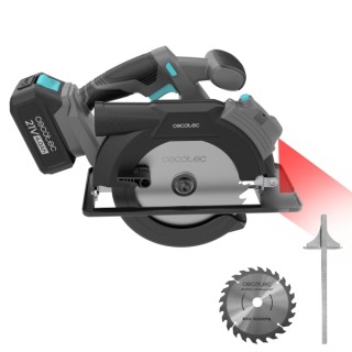 Cecotec DirectPrecission 8000 Vision Sierra Circular Inalambrico - Bateria 4Ah 20V - Disco de 165mm - Corte hasta 57mm - Inclina