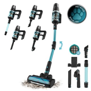 Cecotec Rockstar 9500 Lunar Pet Flex Aspirador de Escoba Vertical - 780W - Autonomia 90min - Succion 30kPa - Luz LED - Pantalla