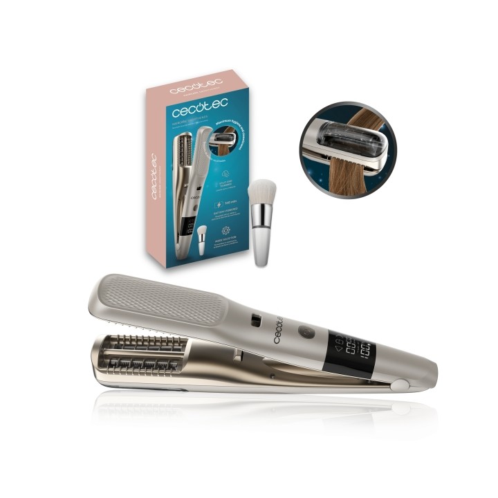 Cecotec HairCare SmoothEnds Recortador de Puntas Abiertas - Uso Inalambrico - 140min de Autonomia - Deposito de Puntas - Cepillo