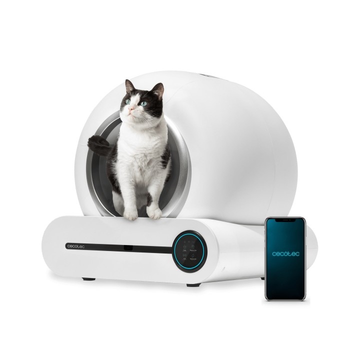 Cecotec Arenero Automatico Pumba 8500 CleanKitty Smart Arenero Automatico - Capacidad 65L - Autolimpieza - WiFi - Pantalla - Sil