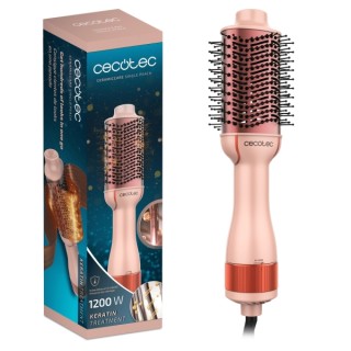 Cecotec CeramicCare Single Peach Cepillo Alisador - Revestimiento Ceramica y Queratina - Cuidado Del Cabello - Brillo y Elastici