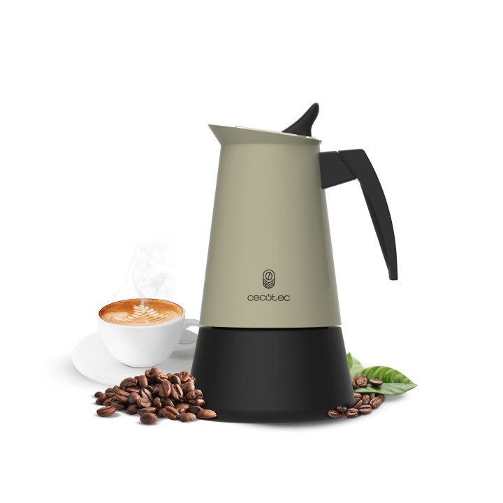 Cecotec Piccolina 200 Cafetera Italiana para 2 Tazas - Acero Inoxidable - Apta para Placas Electricas