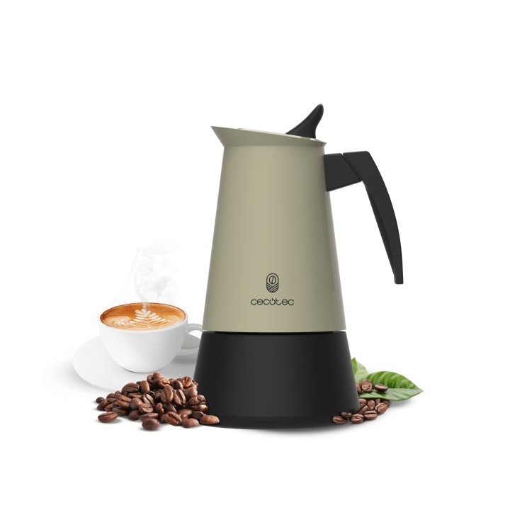 Cecotec Piccolina 400 Cafetera Italiana para 4 Tazas - Acero Inoxidable - Apta para Placas Electricas