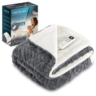 Cecotec HeatConfort Luma Manta Electrica - 115W - Apagado Automatico - Material Velvet y Sherpa - 10 Niveles de Calor - Control