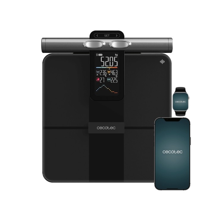Cecotec Surface Precision HealthySmart Pro Bascula Corporal hasta 180kg - Analisis Corporal Completo - 25 Parametros - 8 Sensore