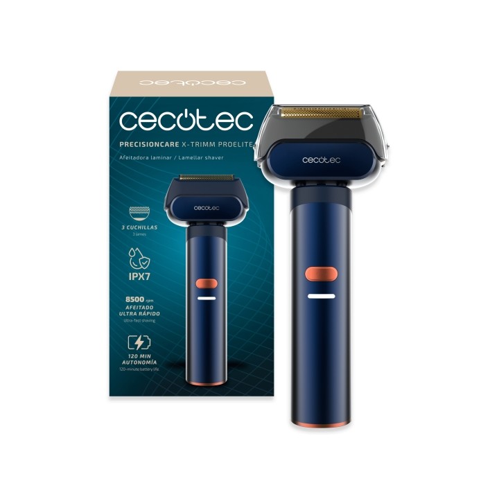 Cecotec PrecisionCare X-Trimm ProElite Afeitadora Inalambrica - Cuerpo de Aluminio - 8500rpm - Bateria 1300mAh - Cuchillas de Ti